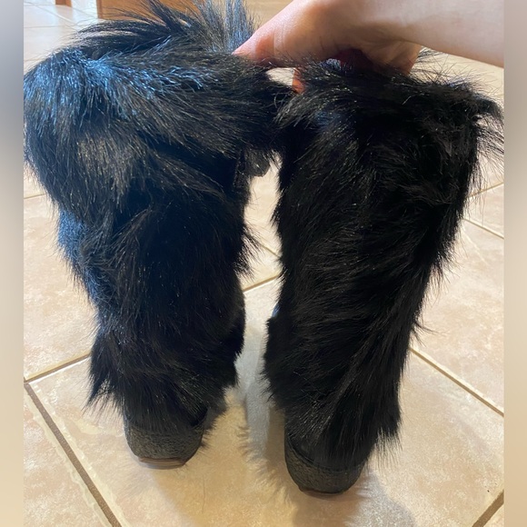 Pajar Goat Hair Fur Scarlet Apres Ski Fleece Lined Black Winter Boots Size 39 - Picture 7 of 16